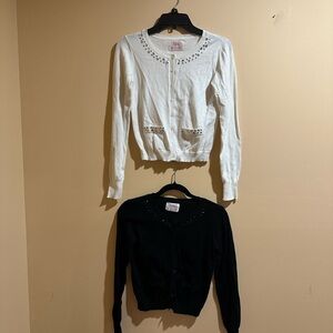 Justice Black and White Kids Cardigan Set